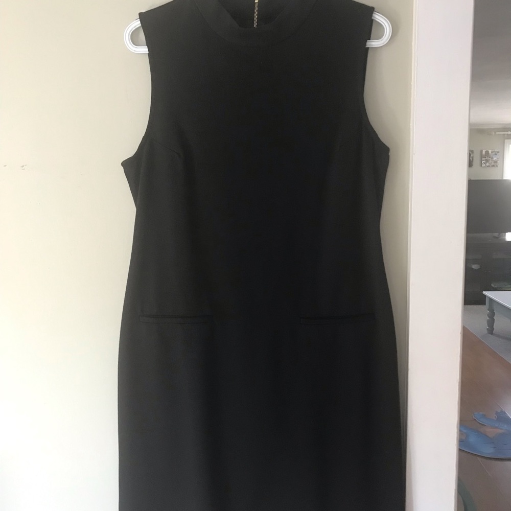 High neck black dress